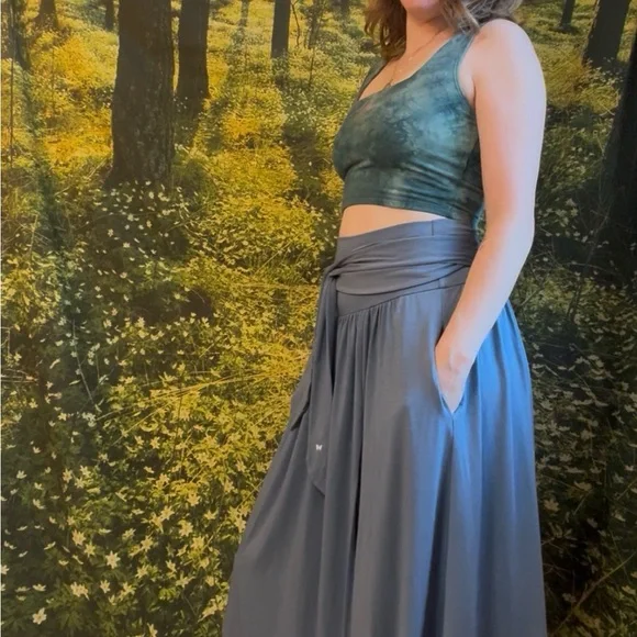 🦋 Purusha People Blue Tansy Butterfly Wrap Skirt – Size Small - Picture 6 of 16